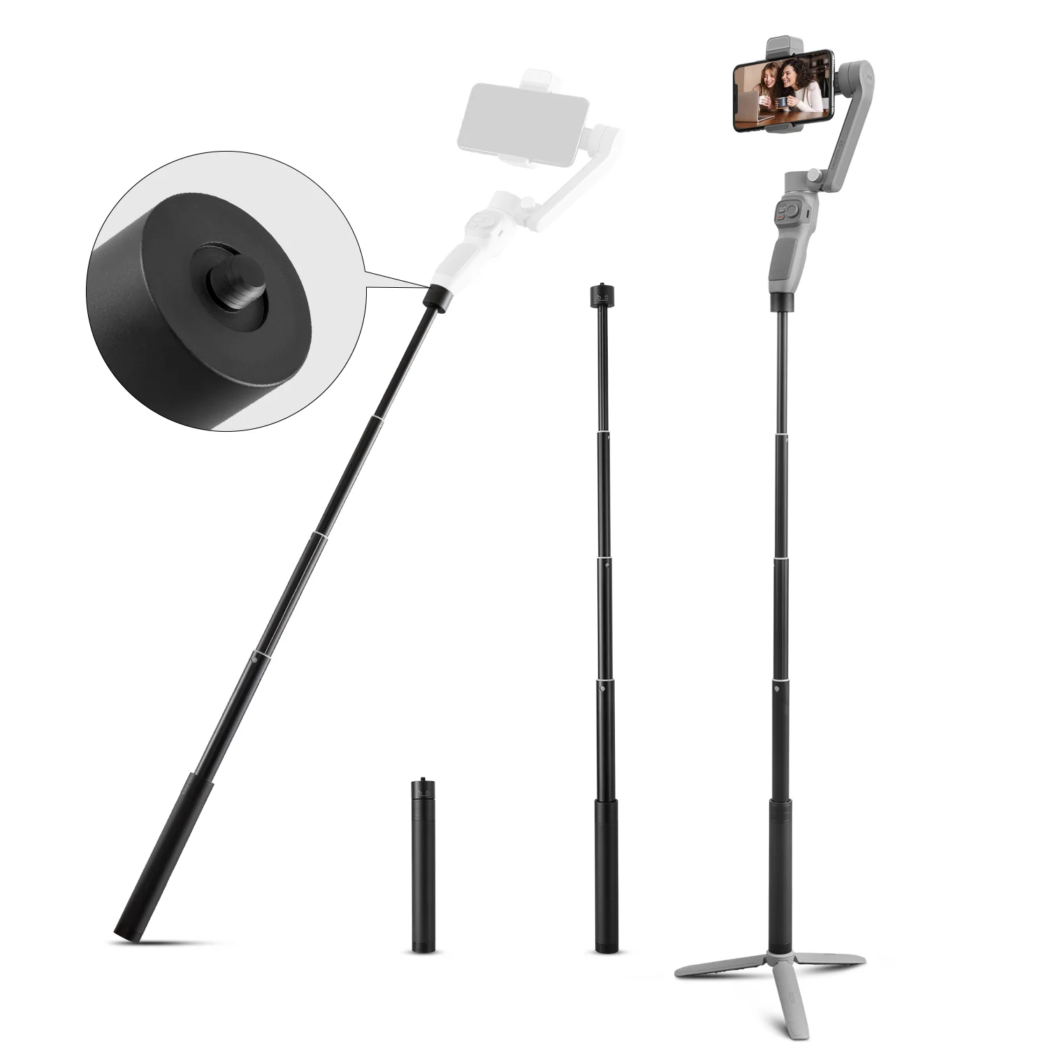 Extension Rod with 1/4" Thread Handheld Pole - Image 3