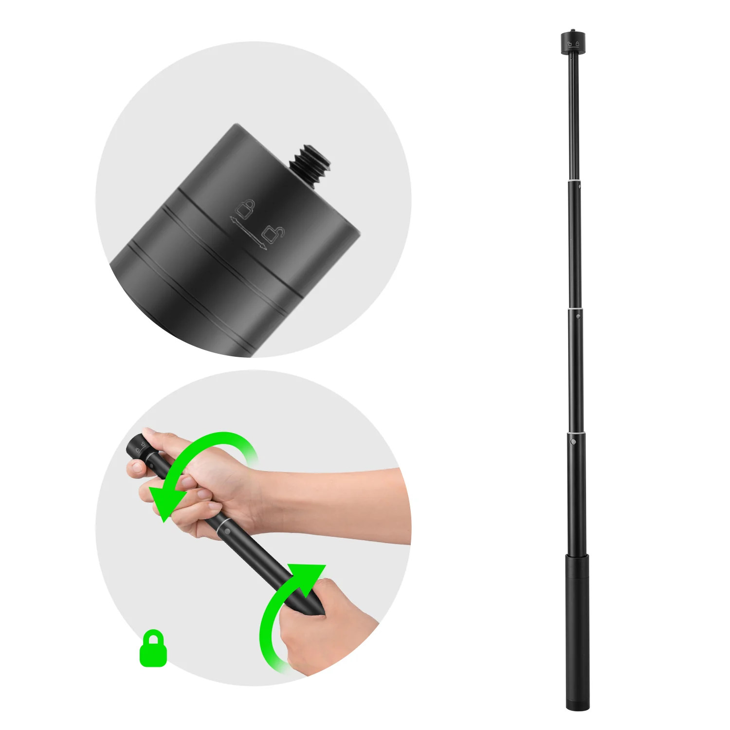 Extension Rod with 1/4" Thread Handheld Pole - Image 4